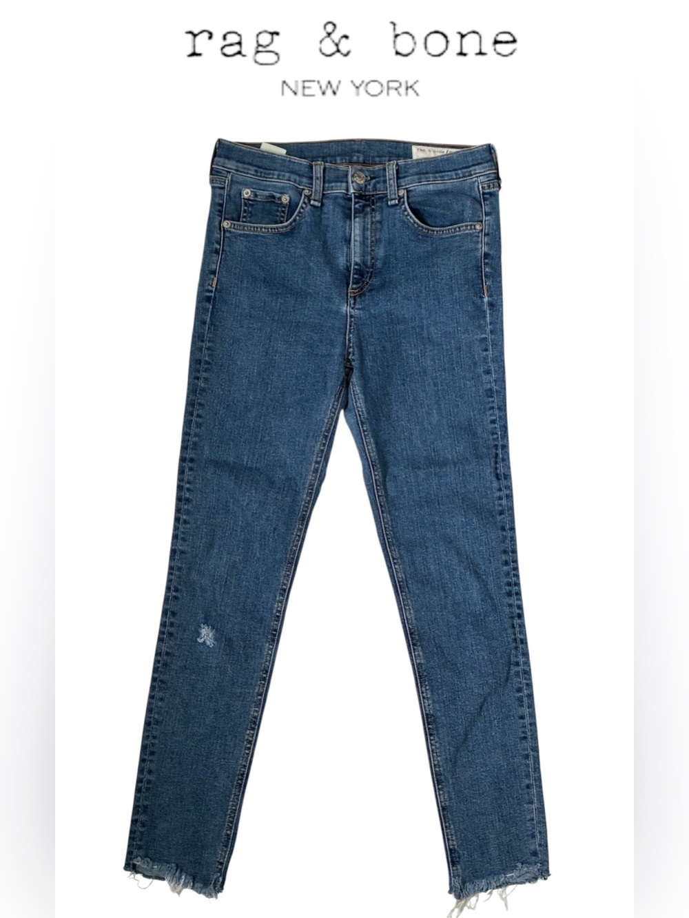 RAG & BONE JEANS HIGH RISE ANKLE FRAYED HEM